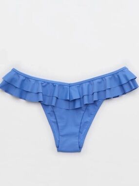 AERIE Blue Ruffle Bikini Bottoms